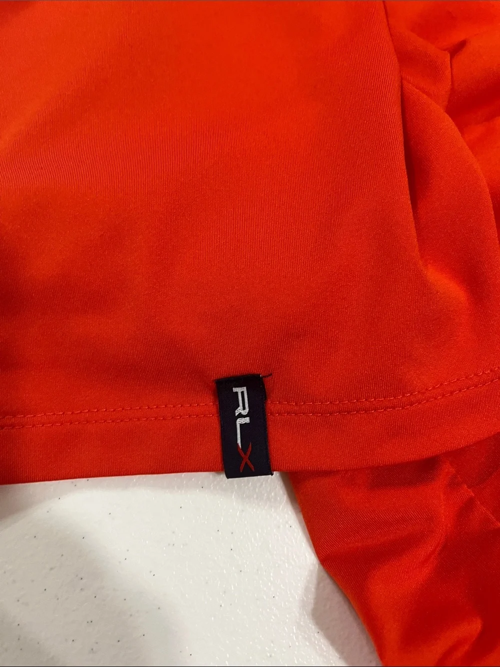 Ralph Lauren Orange Polo with Small Navy Embroidered 2015 US Open, Chambers Bay.